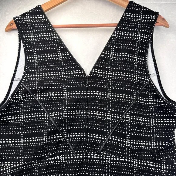 TART Sleeveless Black & White Dot Sheath Dress Sz 1X  V‑Neck Polished OfficeWear - Picture 8 of 14